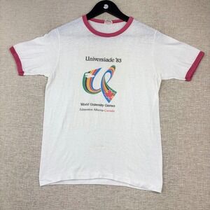 Vintage Stanfields Womens M Universiade 83 World University Games Ringer TShirt